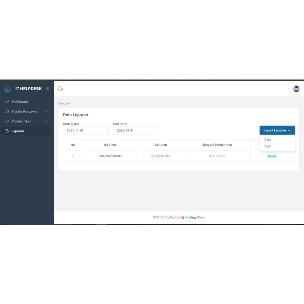 Aplikasi Hepdesk Berbasis Web (Laravel 8)