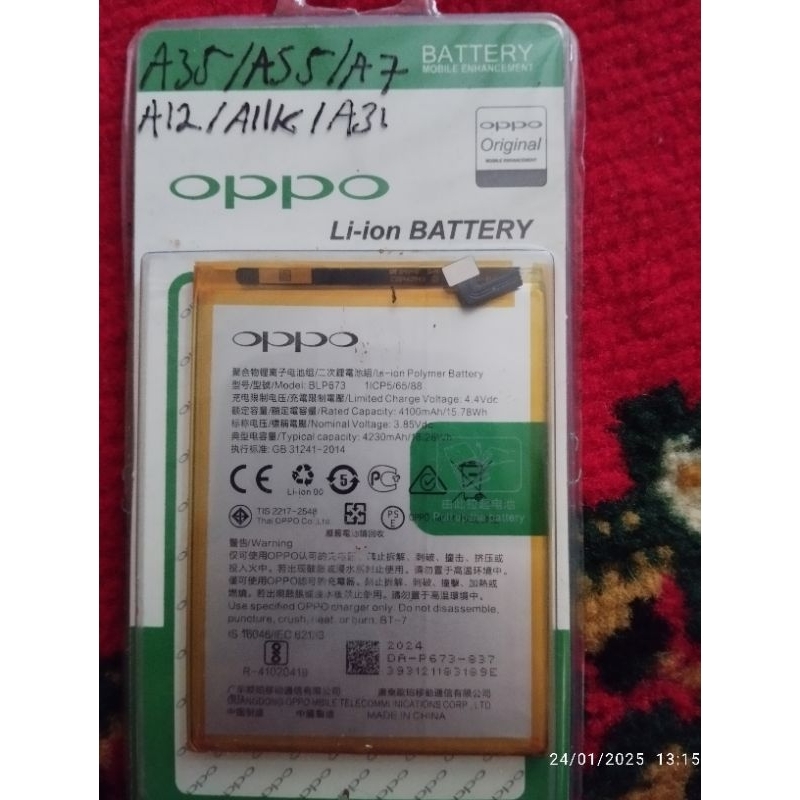 Baterai Oppo A3S/A5S ORIGINAL