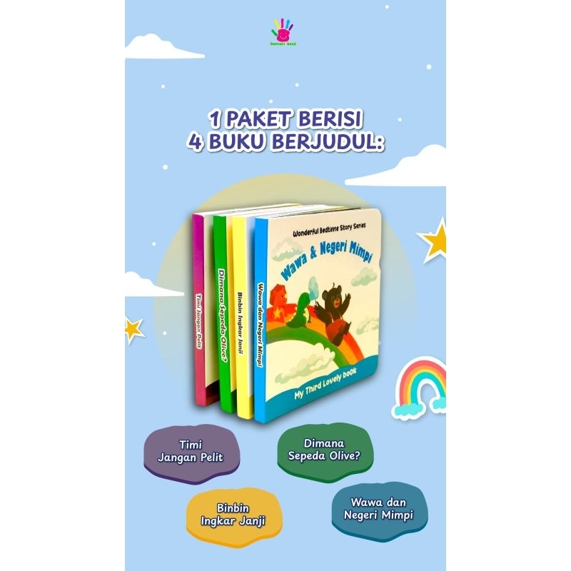 

RB JEMARI KECIL Paket 4 Buku Dongeng Sebelum Tidur Board Book Anak
