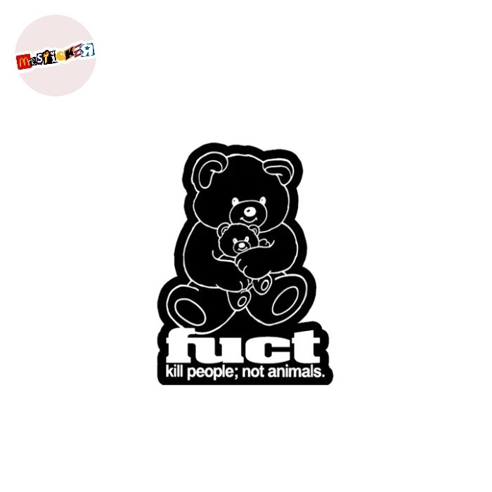 

sticker fuct kill people not animals bear graphic diecut logo stiker