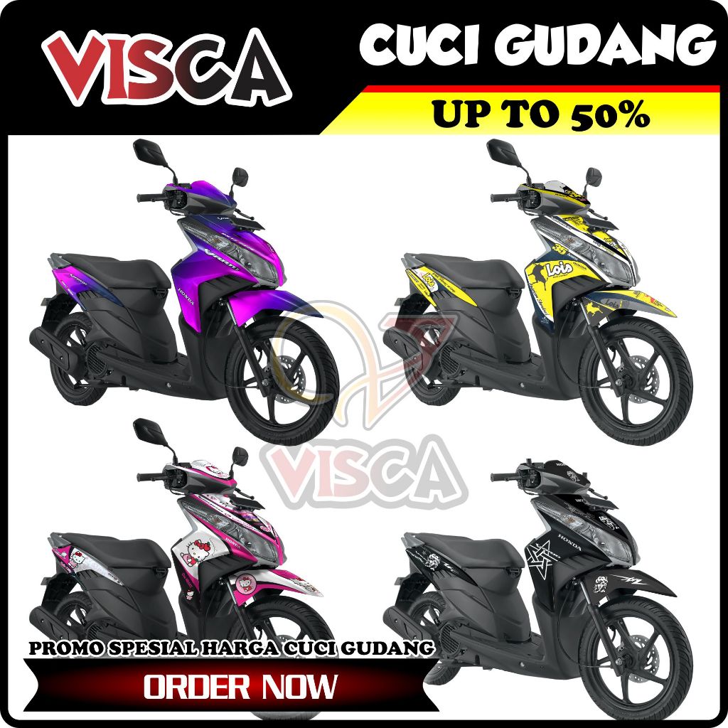 【CUCI GUDANG】Decal Vario 110 Techno Full Body Variasi Harga Murah / Stiker Motor Vario 110 Techno Fu