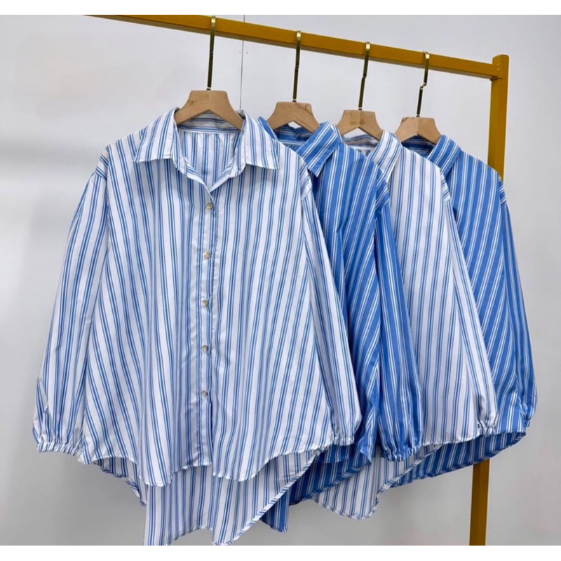 Kemeja salur wanita // kemeja oversize salur wanita masa kini