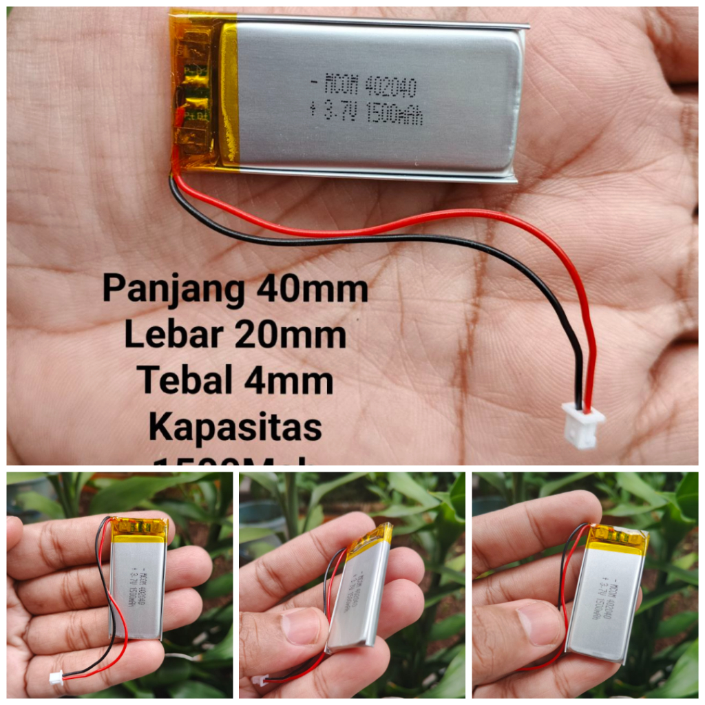 UNIVERSAL BATERAI TANAM 2 KABEL BATRE KABEL 2 SOKET FOR ELEKTRONIK P 40MM L 20MM T 4MM 402040