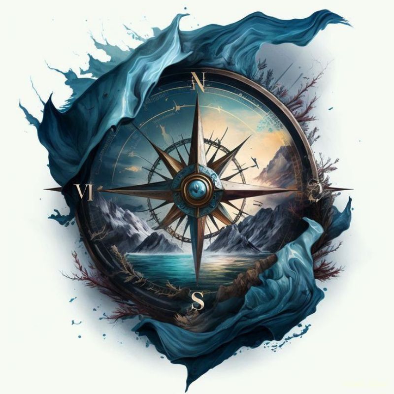 

stiker kompas keren, stiker print sudah cuting, size 33 x 23 cm