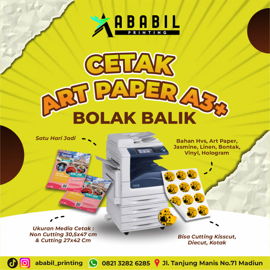 PRINT ART PAPER A3+ MURAH | CETAK ART PAPER CEPAT | CETAK ART PAPER 120 150 210 230 260 GR | 2 SISI