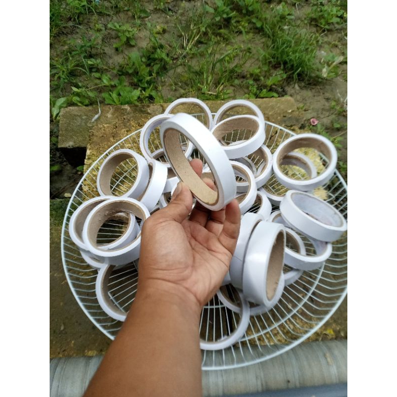 

doubletip tape 15mm x 21 yard kiloan/double tape isolasi 2 sisi murah(dijamin rekat)