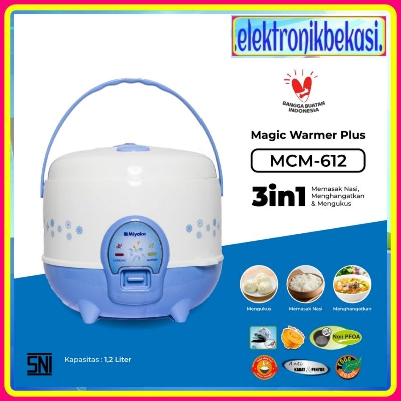 MAGIC COM MIIYAKO 612 / MAGIC COM MIYAKO 1.2 LITER / MIYAKO MAGIC WARMER PLUS MCM 612