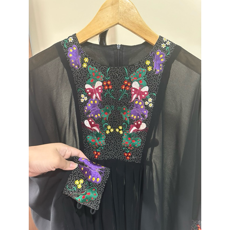 Kaftan Bordir/Gamis Bordir Hitam