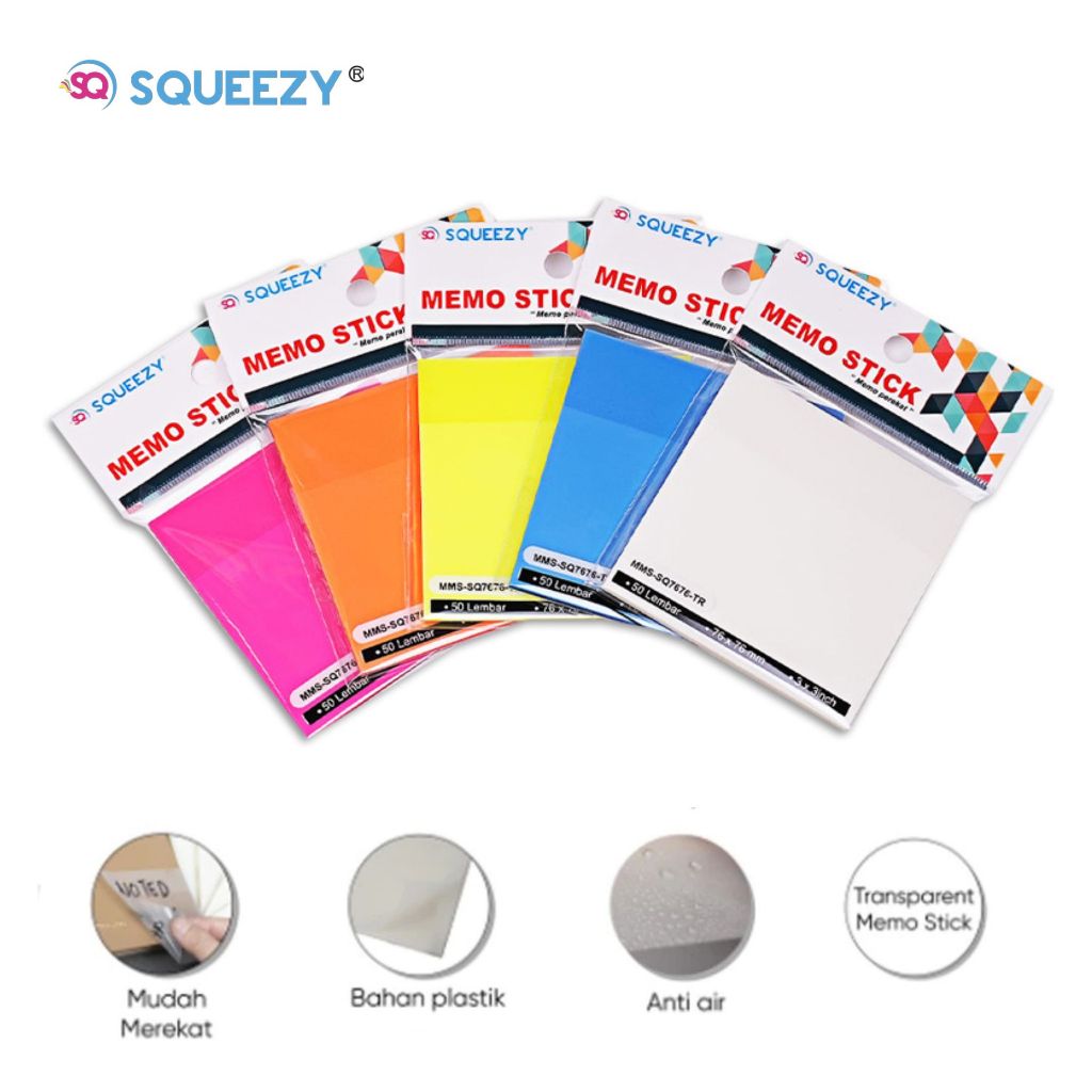 

Memo Stick Tranparan Squeezy SQ7676-TR