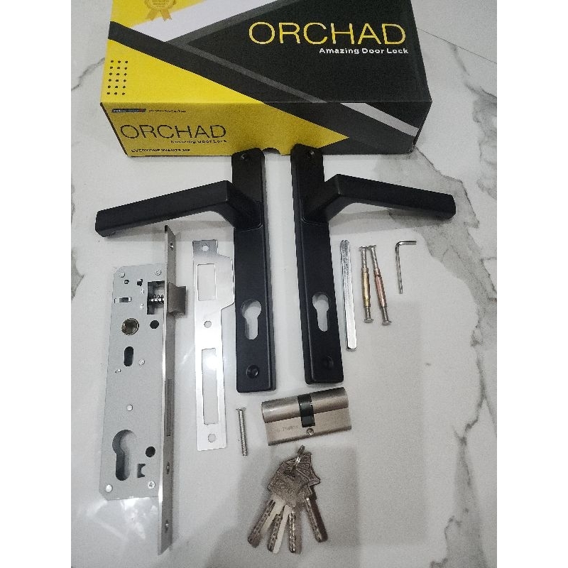 Kunci Set Handle pintu Orchard LHP C81 Komplit Handle+Body Kunci+Silinder