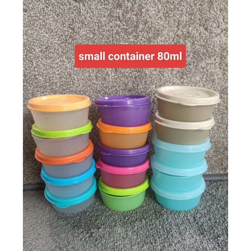 Small round container 80ml Tupperware mini tempat sambal saos mayonaise 1pc