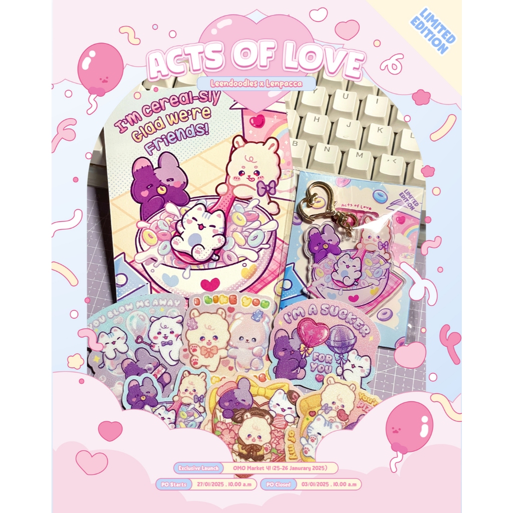 

Leendoodles x Lenpacca - Acts of Love Sticker Set, Postcard & Keychain