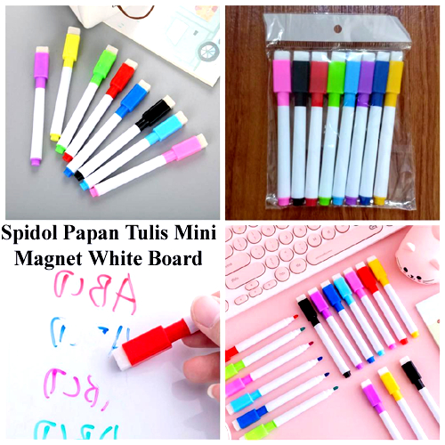 

Spidol Papan Tulis Mini Magnet White Board Sepidol Kecil Mini Magnetik Warna Warni Penghapus Wipe And Clean Whiteboard Magnetic