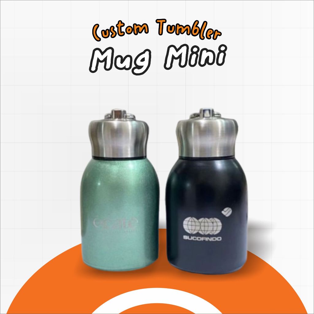 Mug Mini Stainless Custom Laser Grafir/Print Grafir Nama/Logo/Karakter Souvenir Tumbler/Promosi Mura