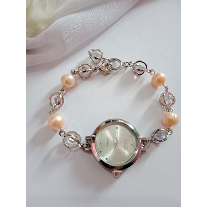 Jam wanita | mutiara air tawar | jam simple | mutiara asli