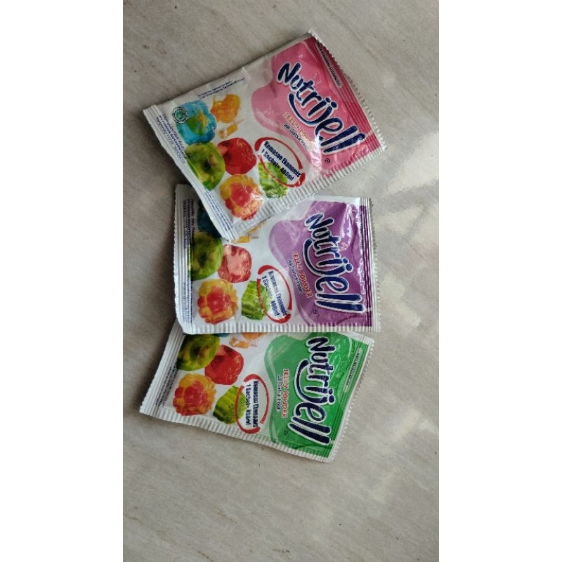 

Nutrijell rasa buah jelly serbuk instan