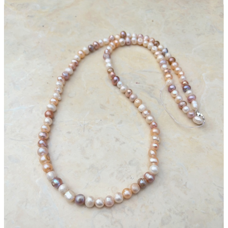 kalung lapis emas mutiara air tawar asli lombok bersertifikat Kalung pesta Kalung liontin mutiara Pe