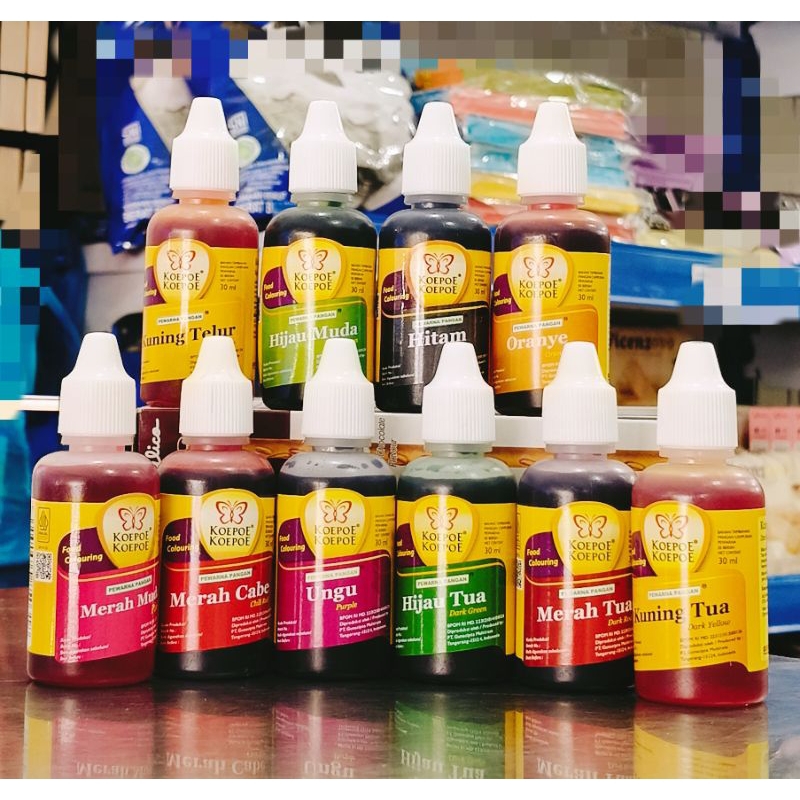 

Koepoe Food Colouring 30ml/Pewarna Kue/Pewarna Makanan/Food coloring Koepoe/Gincu Makanan/Pewarna alami makanan