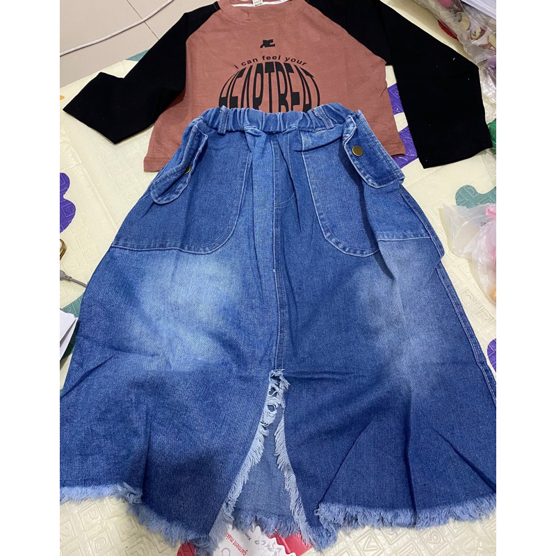 SETELAN ROK Anak Denim Wanita
