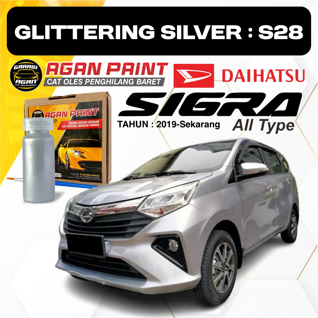 Cat Oles Penghilang Baret Mobil SIGRA SILVER 10ml Cat Original Pabrik Daihatsu GLITTERING SILVER S28