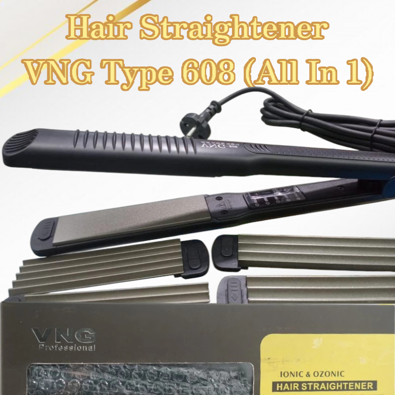 Catok / Hair Straightener VNG Pro 608 (All In One) gerigi / genteng / zigzag kecil / lurus bisa gant