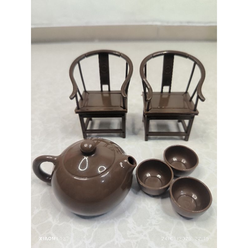 mainan set miniatur kursi teko isi 5