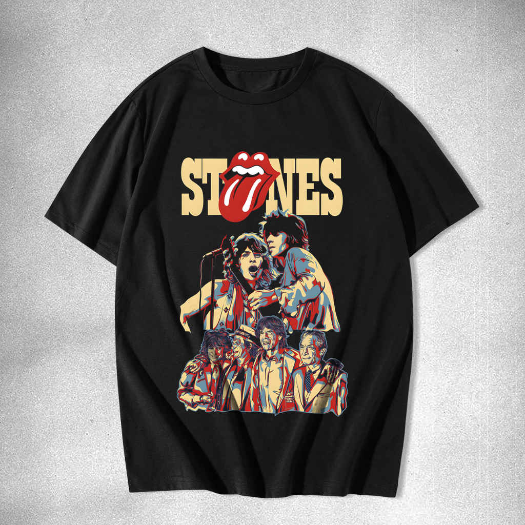 Kaos Band “Rolling Stones” Hitam