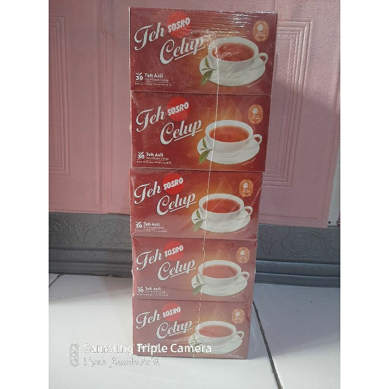 

Teh celup sosro , 1 ball isi 10 box , 1 box isi 30 bags , teh hitam asli , teh kotak