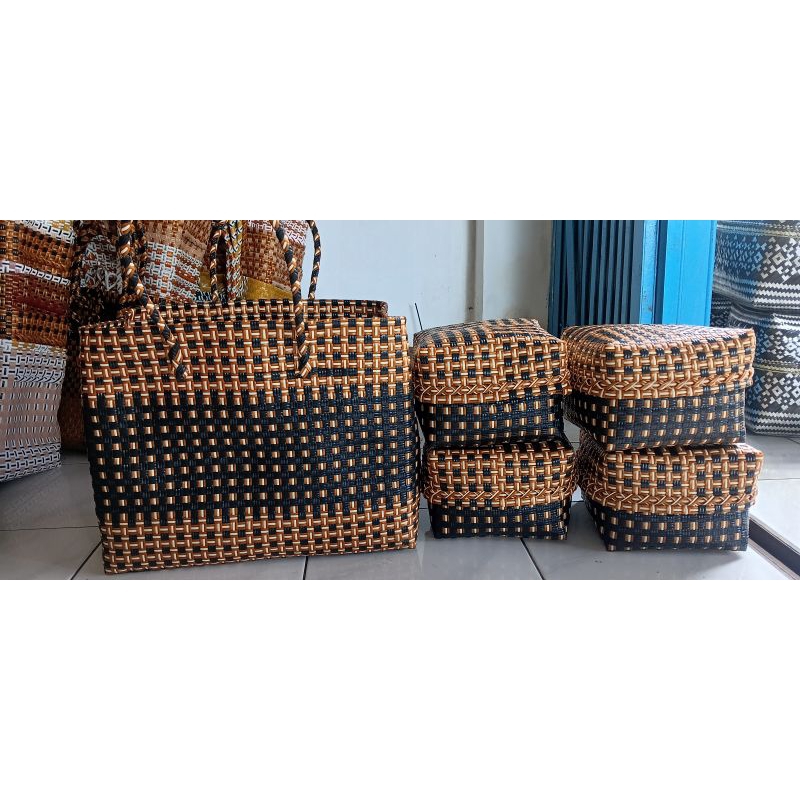 Tas Set Keben Jali isi 4 Premium tas anyaman bali premium taa jali set 4