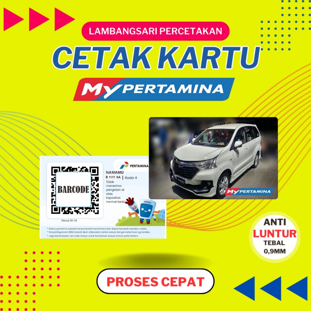 

[1 HARI JADI] CETAK KARTU MY PERTAMINA BAHAN PVC TEBAL 0,96 / CETAK BARCODE MY PERTAMINA / CUSTOM FOTO/MOBIL ANTI LUNTUR