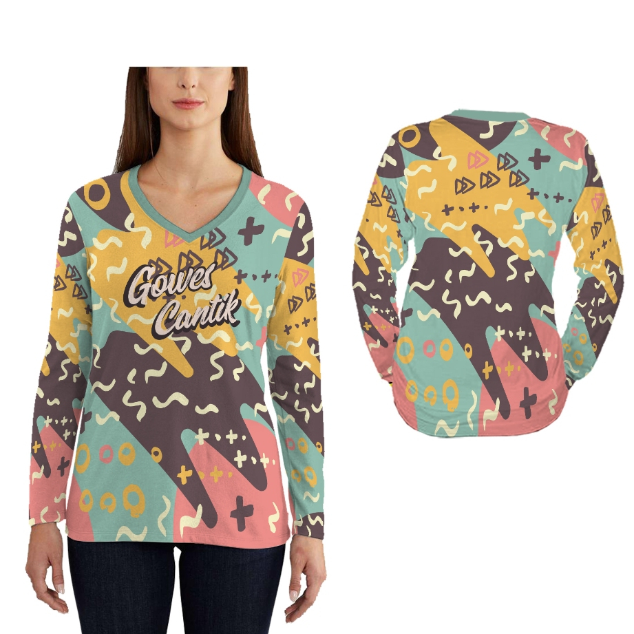GOWES CANTIK SEPEDAH Kaos Jersey Perempuan Fullprint