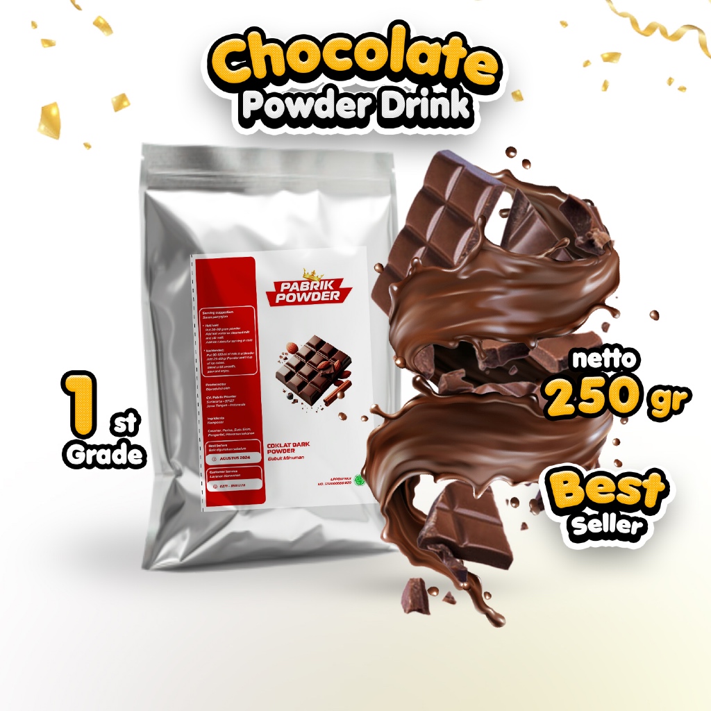 

Powder Coklat 250 Gram - Grade 1, Chocolate Powder Drink, Bubuk Minuman Cokelat