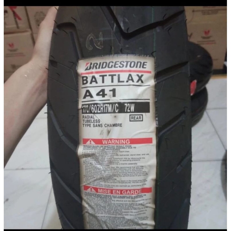 BAN LUAR BATTLAX BRIDGESTONE A 41 UKURAN 170/60-17 TUBELESS