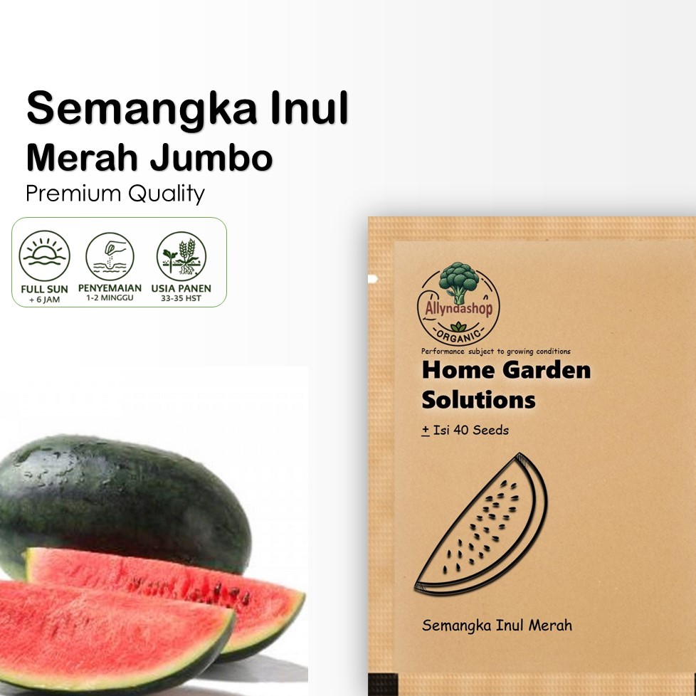 40 Biji - Bibit Benih Buah Semangka Inul Merah Jumbo F1