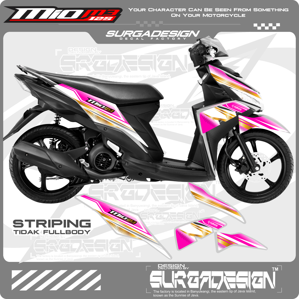 STICKER MIO M3 TERBARU, STICKER MIO M3, STIKER MIO M3, STRIPING MIO M3, STIKER MIO M3 TERBARU