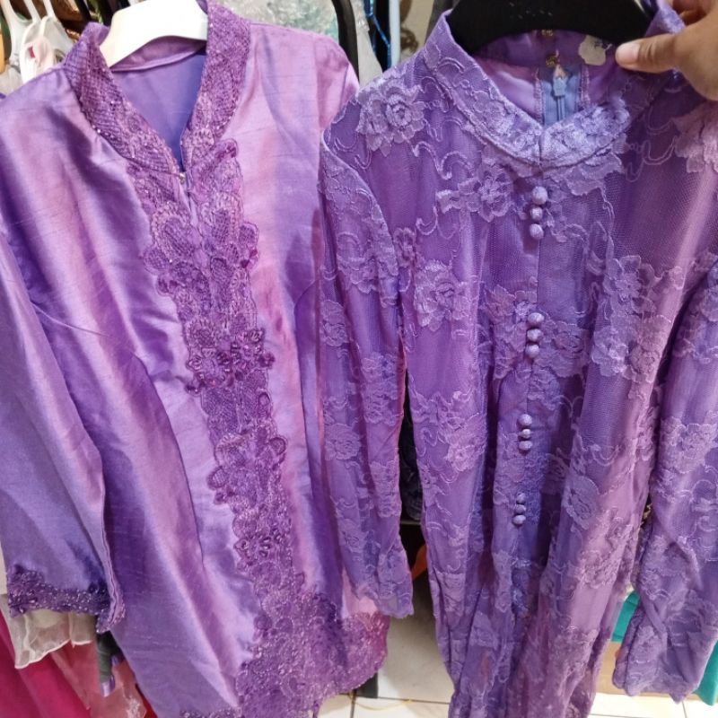 kebaya ungu brokat dan payet
