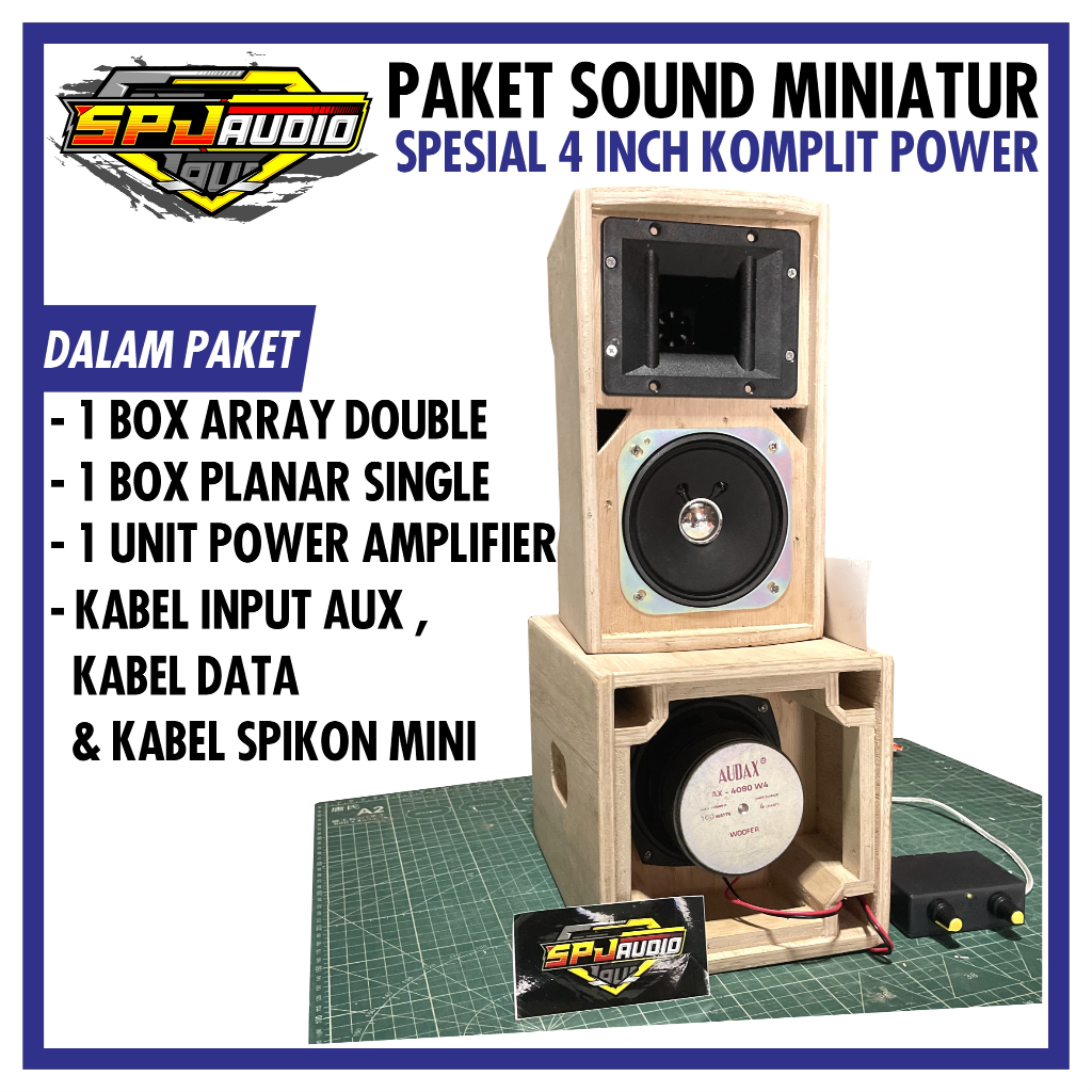 Paket Sound Miniature Box Line Array Double 4 Inch Box Planar Single Spikon Mini Cocok Untuk Sound M