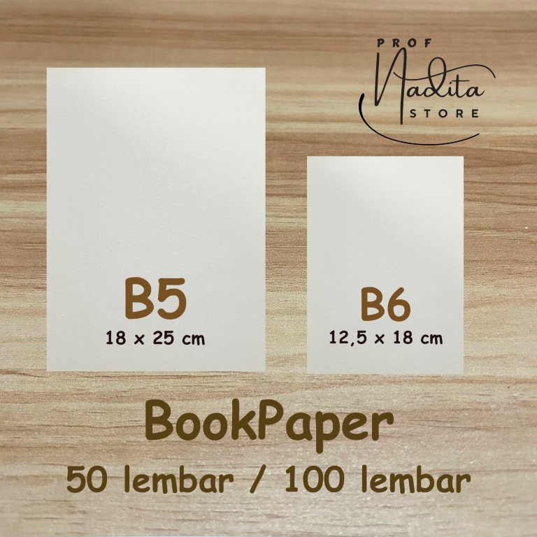 

Bookpaper polos, kertas novel 72gr B5 B6, 100 lembar, 50 lembar