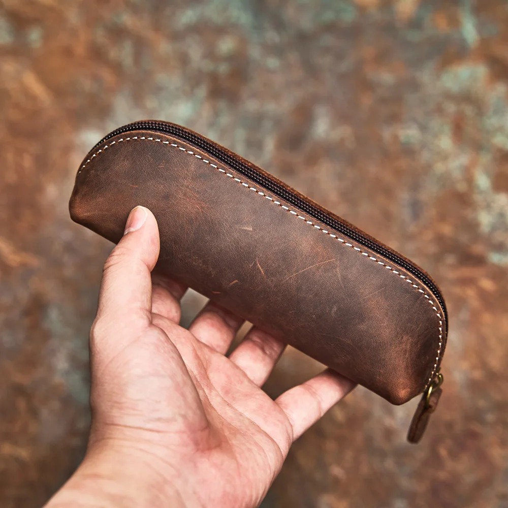 

Tas Pensil Kulit Antik Alat Tulis Sederhana Tas Pena Hoder