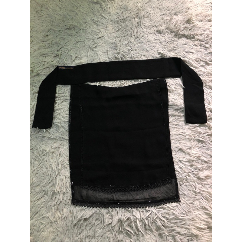 [FYC] Niqab Bandana  cadar poni Mashaaer Ori Niqob Cadar Ped 2 layer Siffon Silky payet mewah alaydr