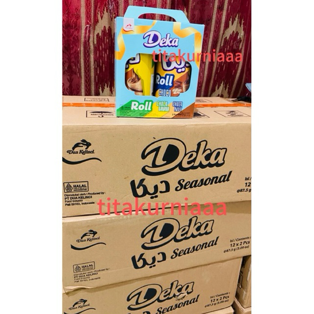 

Sekarton Deka Wafer Roll Karton isi 12 box Parcel Hampers paket Lebaran kaleng