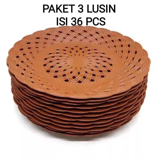 Paket 3 Lusin Piring Rotan / Piring Makan Plastik Prasmanan