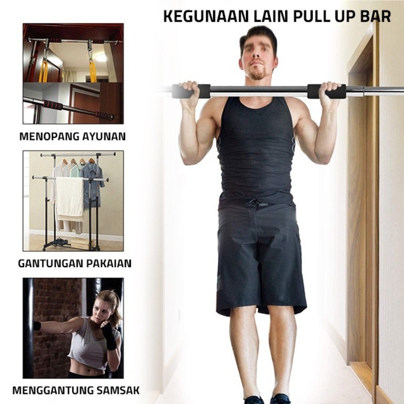 JS-5 Alat Fitnes Alat Pull up Bar pull up Door Chinning Bar Iron Gym PROMO DISKON