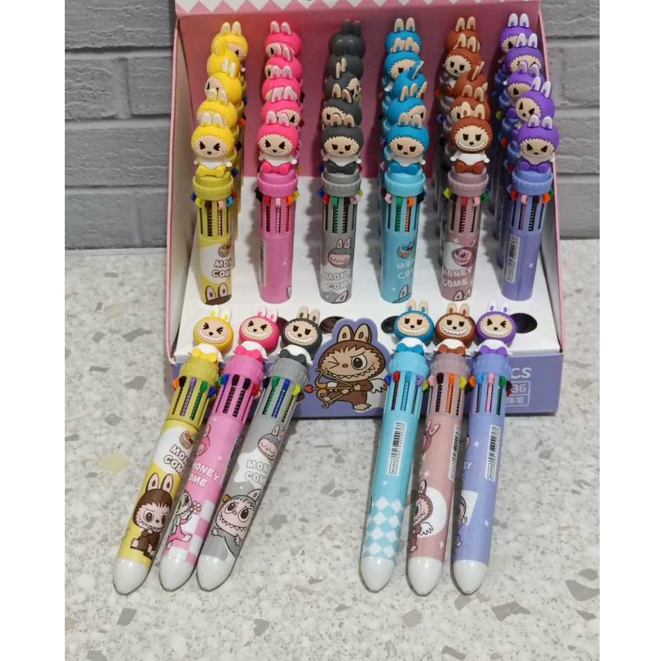 

(ISI 3 / 6 PCS)Pena 10 Warna Labubu PC-1544 Pen Bolpen Pulpen Gelpen Karakter Tinta Warna Warni