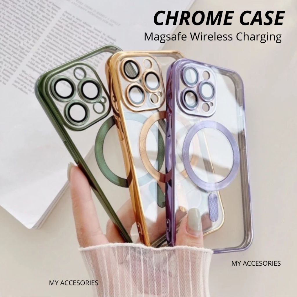 CHROME MAGSAFE Case CLEAR iPhone 13 13Pro 13Promax 12 12Pro 11 Pro Max Promax Back Hard ACRYLIC Akri