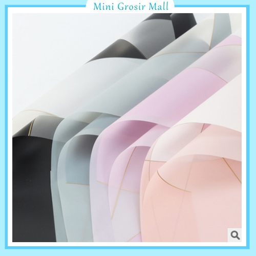 

20 Lembar Kertas Bunga Cellophane Paper Flower Wrap Motif Garis Abstrak Buket Waterproof KB6063