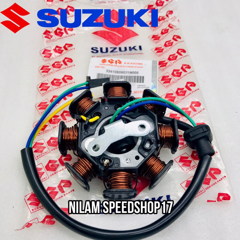 SPUL ASSY STATOR COMPLIT PLUS FULSER SUZUKI SMASH 110 OLD SMASH 110 NEW ORIGINAL SGP