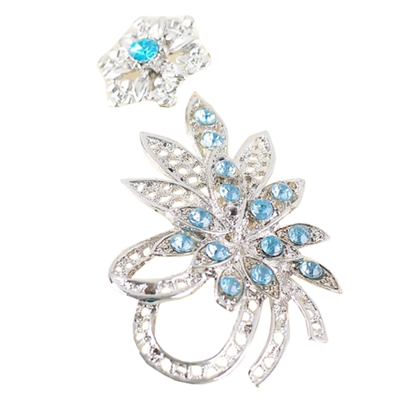 Vienna Linz Bros Jilbab Hijab Kepala Kerudung Bunga B-110 Brooch Flower Crystal Blink Bling Bling