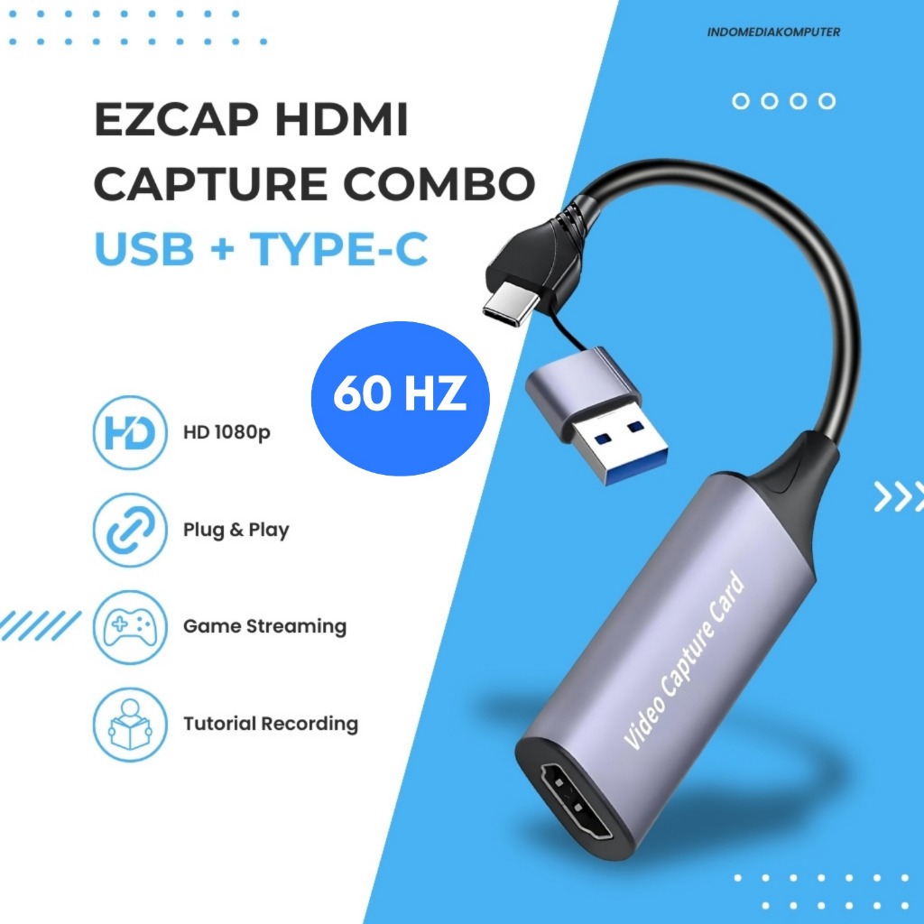Ezcap HDMI Capture Combo USB+Type-C Video Capture Card USB+Type-C Ezcap HDMI Capture 1080P