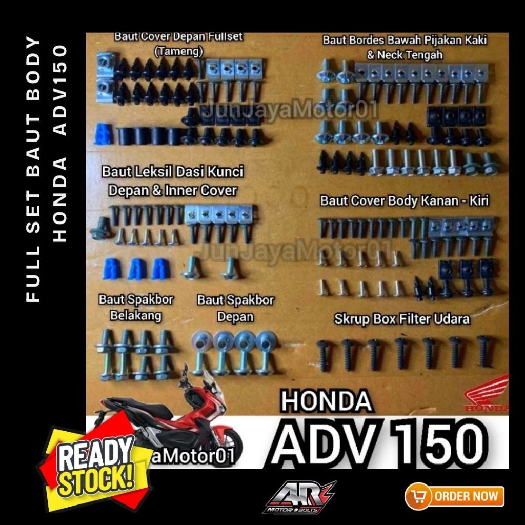 Baut Lengkap Full Set Body Honda ADV 150 / Baut Lengkap Fullset Bodi Honda ADV  150
